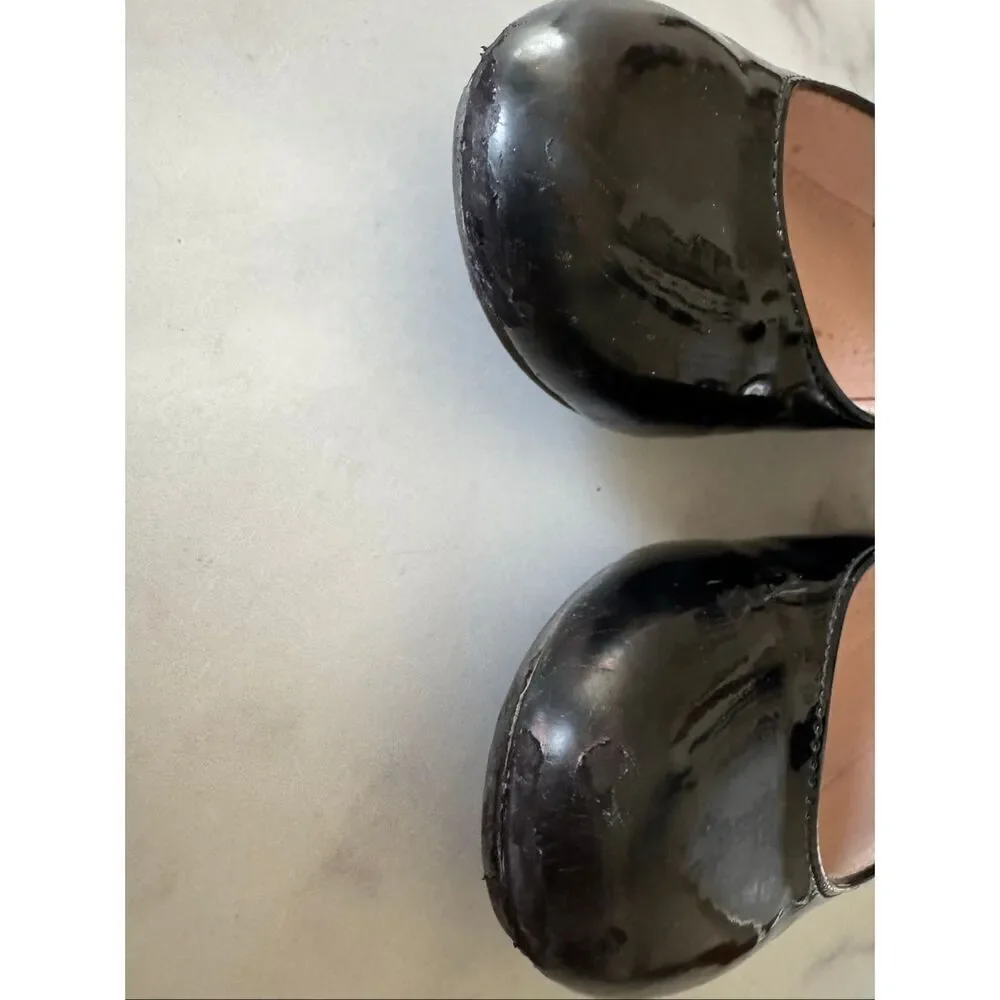 girls size 12 black glossy patent Mary Jane ballet shoes dressy small round toe